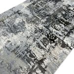 230 x 160cm Modern Urban Pixelated Grid Silver Rug - Image 4