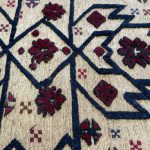 284 x 190cm Afghan Kilim Barjesta with Bold Botanical Medallions – Handwoven Wool - Image 5