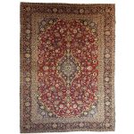 426 × 290cm Red/Gold Persian Kashan Hand-Knotted – Wool Rug