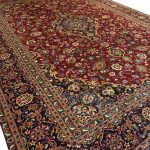 426 × 290cm Red/Gold Persian Kashan Hand-Knotted – Wool Rug - Image 2