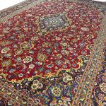 426 × 290cm Red/Gold Persian Kashan Hand-Knotted – Wool Rug - Image 3