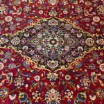 426 × 290cm Red/Gold Persian Kashan Hand-Knotted – Wool Rug - Image 4