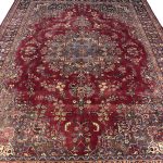 397 × 290cm Large Persian Mashad Hand-Knotted Wool Rug - Image 2