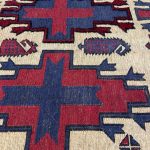 300 x 200cm Kilim-Barjesta with Stepped Medallions and Birds – Handwoven Wool Rug - Image 6