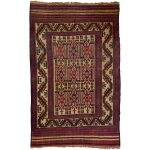 280 x 195cm Tribal Kilim-Barjesta with Nine Tribal Floral Panels – Hand Woven Wool Rug