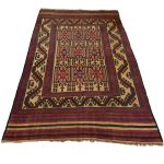 280 x 195cm Tribal Kilim-Barjesta with Nine Tribal Floral Panels – Hand Woven Wool Rug - Image 2