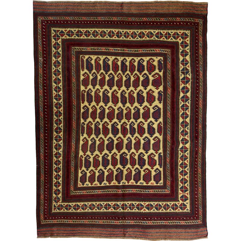 269 x 193cm Tribal Kilim-Barjesta With All-Over Boteh Design – Hand Woven Wool Rug