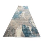 300 x 80cm Turquoise & Sandstone Marble Runner Rug - Image 2