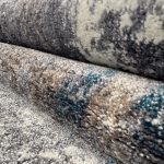 500 x 80cm Distressed Canvas in Grey, Ivory Runner Rug - Image 5