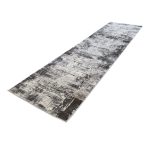 300 x 80cm Modern Abstract Runner Rug in Light Grey & Charcoal - Image 3