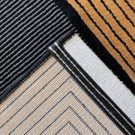 290 x 80cm Minimal Black & Gold Border Panel Turkish Runner Rug - Image 8