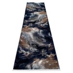 300 x 80cm Navy & Grey Abstract Flow Runner Rug