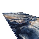 300 x 80cm Navy & Grey Abstract Flow Runner Rug - Image 4