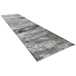 300 x 80cm Grey & Ivory Abstract Runner Rug with Navy Accents - Image 2