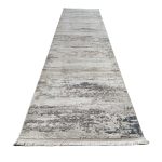 300 x 80cm Grey & Ivory Distressed Abstract Runner Rug - Image 3
