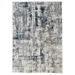 340 x 240cm Monochrome Elegance in silver Grey with Teal Accents Area Rug