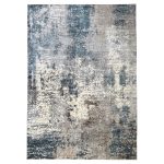 230 x 160cm Distressed Canvas in Grey, Ivory & Turquoise Area Rug