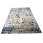 340 x 240cm Distressed Canvas in Grey, Ivory & Turquoise Area Rug - Image 2