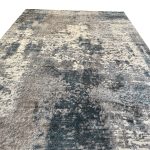400 x 300cm Distressed Canvas in Grey, Ivory & Turquoise Area Rug - Image 4