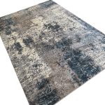 340 x 240cm Distressed Canvas in Grey, Ivory & Turquoise Area Rug - Image 5