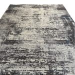 400 x 300cm Light Grey & Charcoal Distressed Abstract Rug with Teal Accents - Image 5