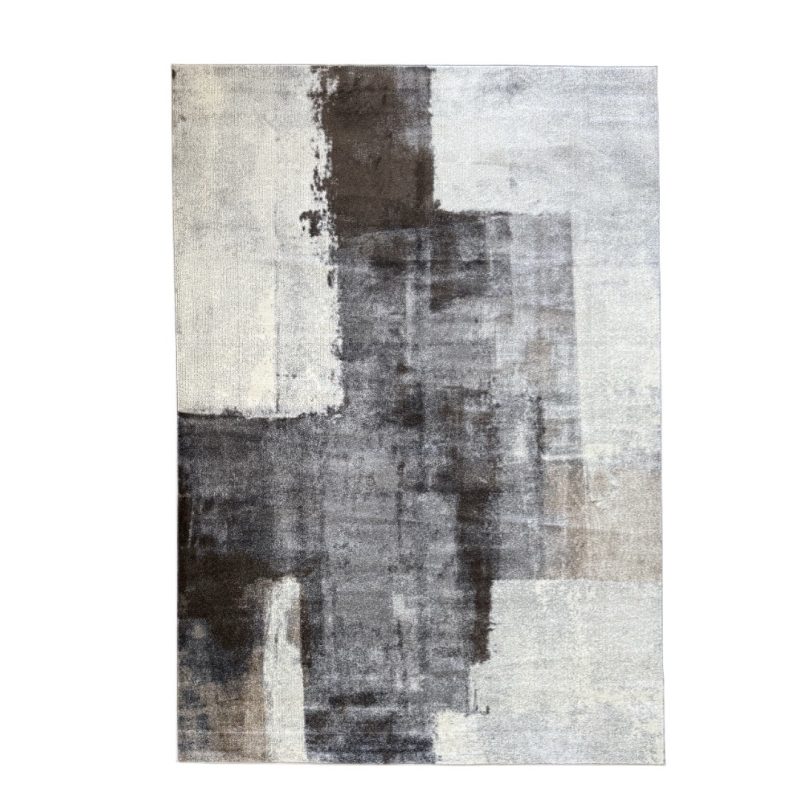 340 x 240cm Geometric Impressions in Silver grey & Brown