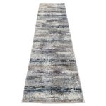 300 x 80cm Distressed Design Runner Rug in Grey, Ivory & Turquoise