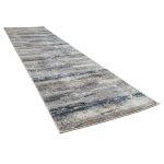 400 x 80cm Modern Grey & Ivory Distressed Stripe Runner Rug - Image 2