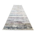 300 x 80cm Modern Grey & Ivory Distressed Stripe Runner Rug - Image 4