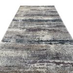 800 x 80cm Modern Grey & Ivory Distressed Stripe Runner Rug with Pink Accents - Image 3