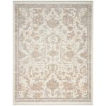 365 × 274cm Cream & Taupe Persian-Style Machine Made Floral Rug