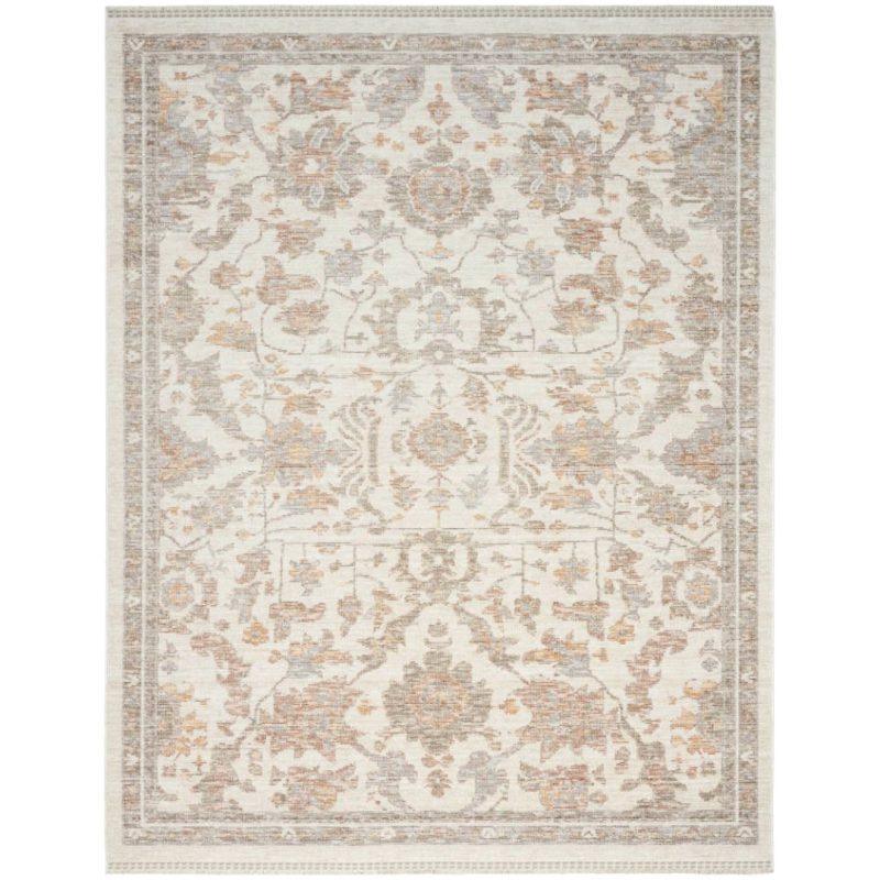 365 × 274cm Cream & Taupe Persian-Style Machine Made Floral Rug