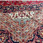 340 x 250cm Vintage Hand Knotted Persian Kashan Wool Rug - Image 7