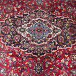 360 x 249cm Hand Knotted Persian Red Kashan Wool Rug