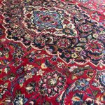 360 x 249cm Hand Knotted Persian Red Kashan Wool Rug