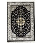 230 x 160cm Persian Tabriz Floral Design Navy Rug