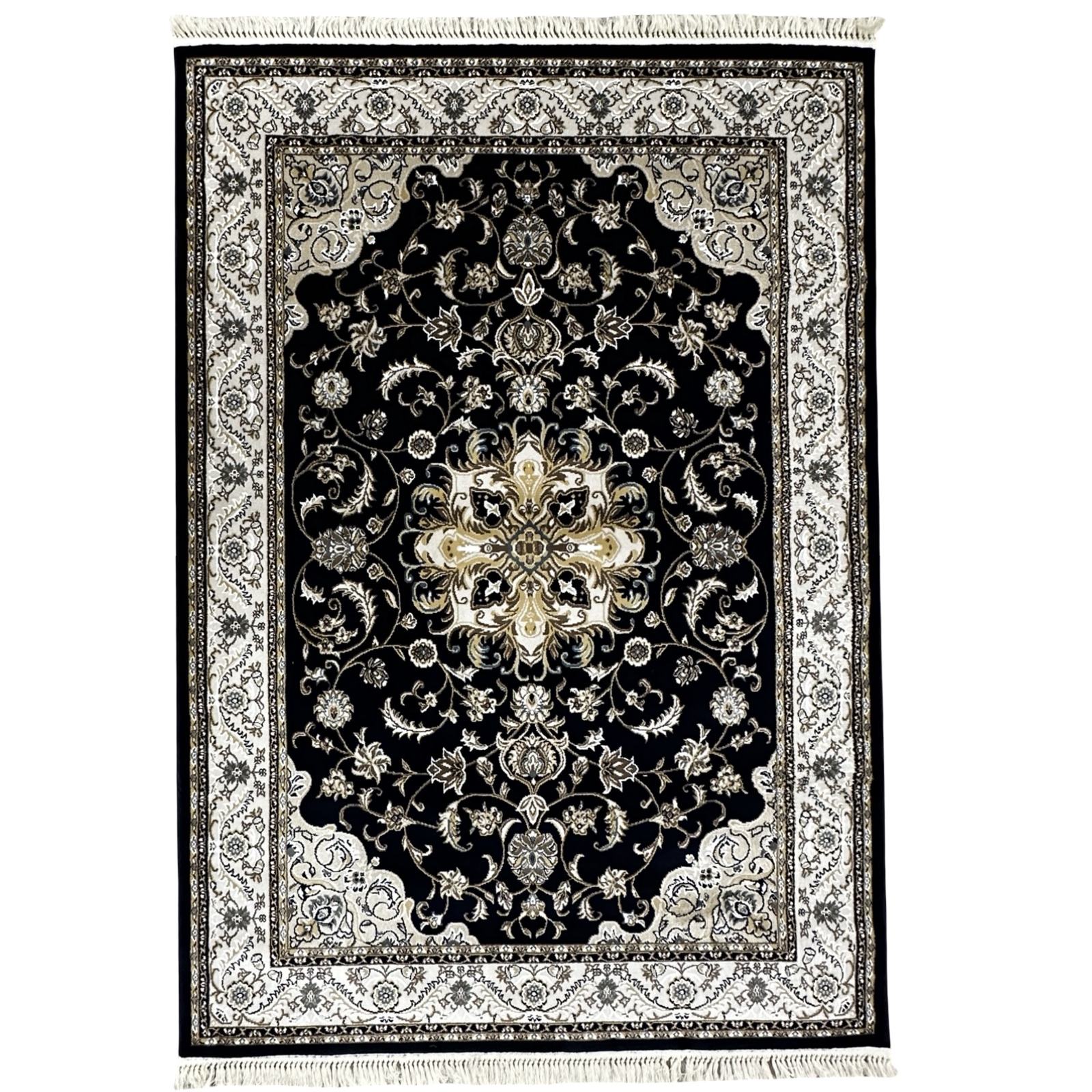 balf 230 sh_1 230 x 160cm Persian Tabriz Floral Design Navy Rug - Image 1