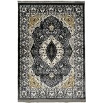 230 x 160cm Classic Royal Kashan Medallion Area Rug in Grey & Cream