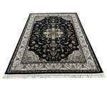 230 x 160cm Persian Tabriz Floral Design Navy Rug - Image 2