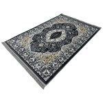 230 x 160cm Classic Royal Kashan Medallion Area Rug in Grey & Cream - Image 3