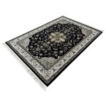 230 x 160cm Persian Tabriz Floral Design Navy Rug - Image 3