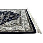230 x 160cm Persian Tabriz Floral Design Navy Rug - Image 6
