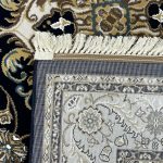230 x 160cm Persian Tabriz Floral Design Navy Rug - Image 8
