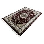 230 x 160cm Persian Isfahan Design Merlot Red Rug - Image 3