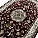 230 x 160cm Persian Isfahan Design Merlot Red Rug - Image 4