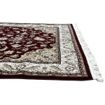 230 x 160cm Persian Isfahan Design Merlot Red Rug - Image 7