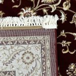 230 x 160cm Persian Isfahan Design Merlot Red Rug - Image 8