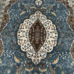 230 x 160cm Classic Royal Kashan Style Teal Rug - Image 4