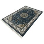 230 x 160cm Persian Isfahan Design Teal Blue Area Rug - Image 2