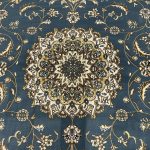 230 x 160cm Persian Isfahan Design Teal Blue Area Rug - Image 3